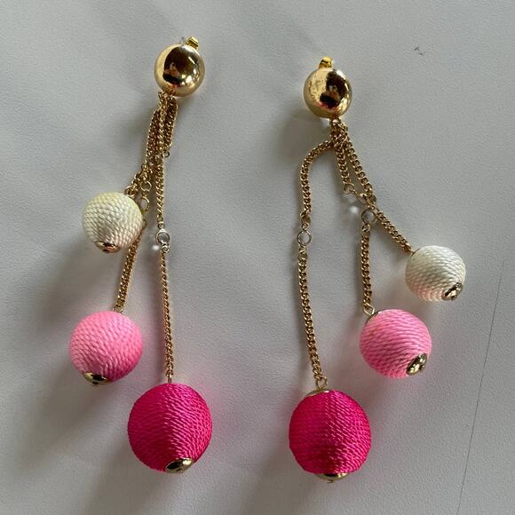 Ettika Earrings Womens Jewelry Pink Circle Ball Drop Dangle Revolve Statement - Picture 1 of 5
